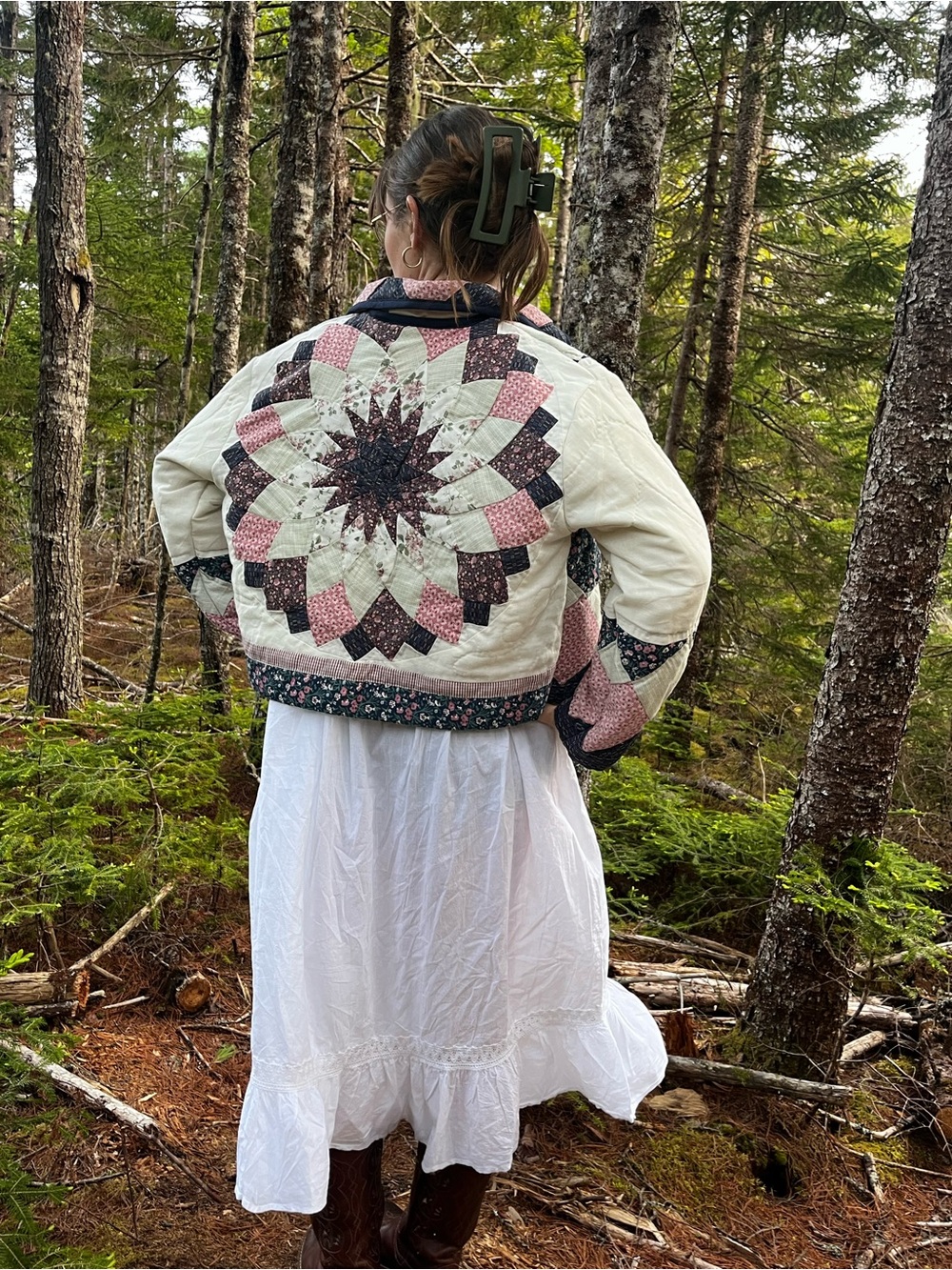 Quilt Coat, Patchwork - Cream & Pink